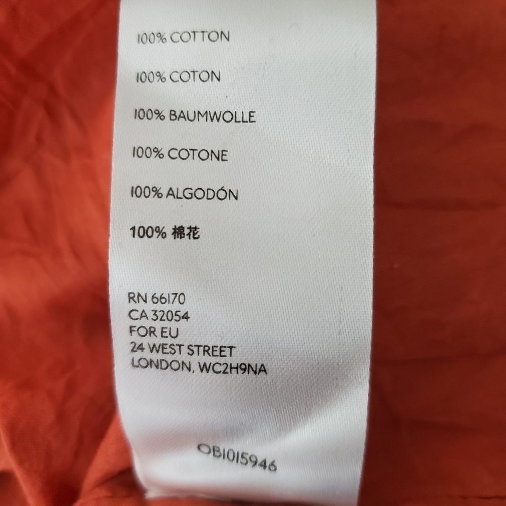 Free People Serena Asymmetrical Ruffle Midi Skirt 100% Cotton Orange sz 8 NEW - Picture 10 of 10